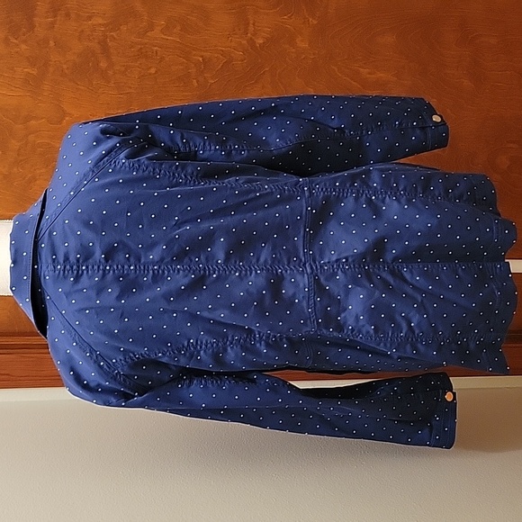 Chico’s Navy and White Polka Dot Luxe Twill Utility Jacket - Size 12/14 - Picture 6 of 11